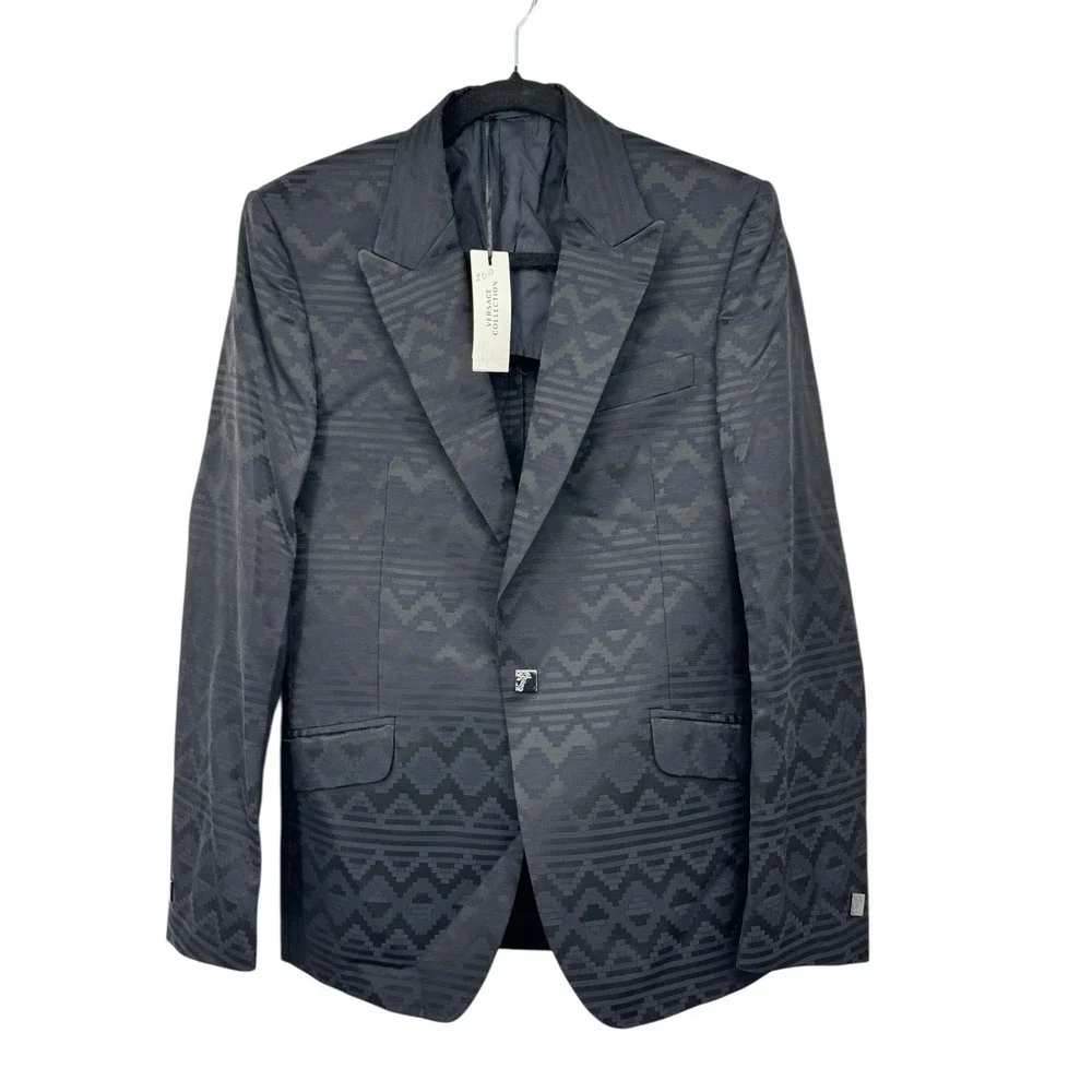 Versace Collection Men's Blazer US 36R IT 46 Black Wool‎ Blend NWT